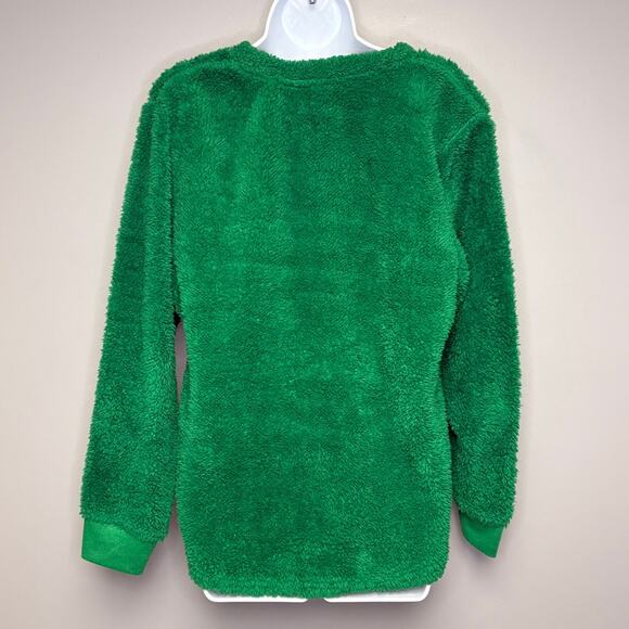 Briefly Stated Ugly Sweater Nutcracker Embroidered Green Sherpa Womens Sz XL - Picture 3 of 5